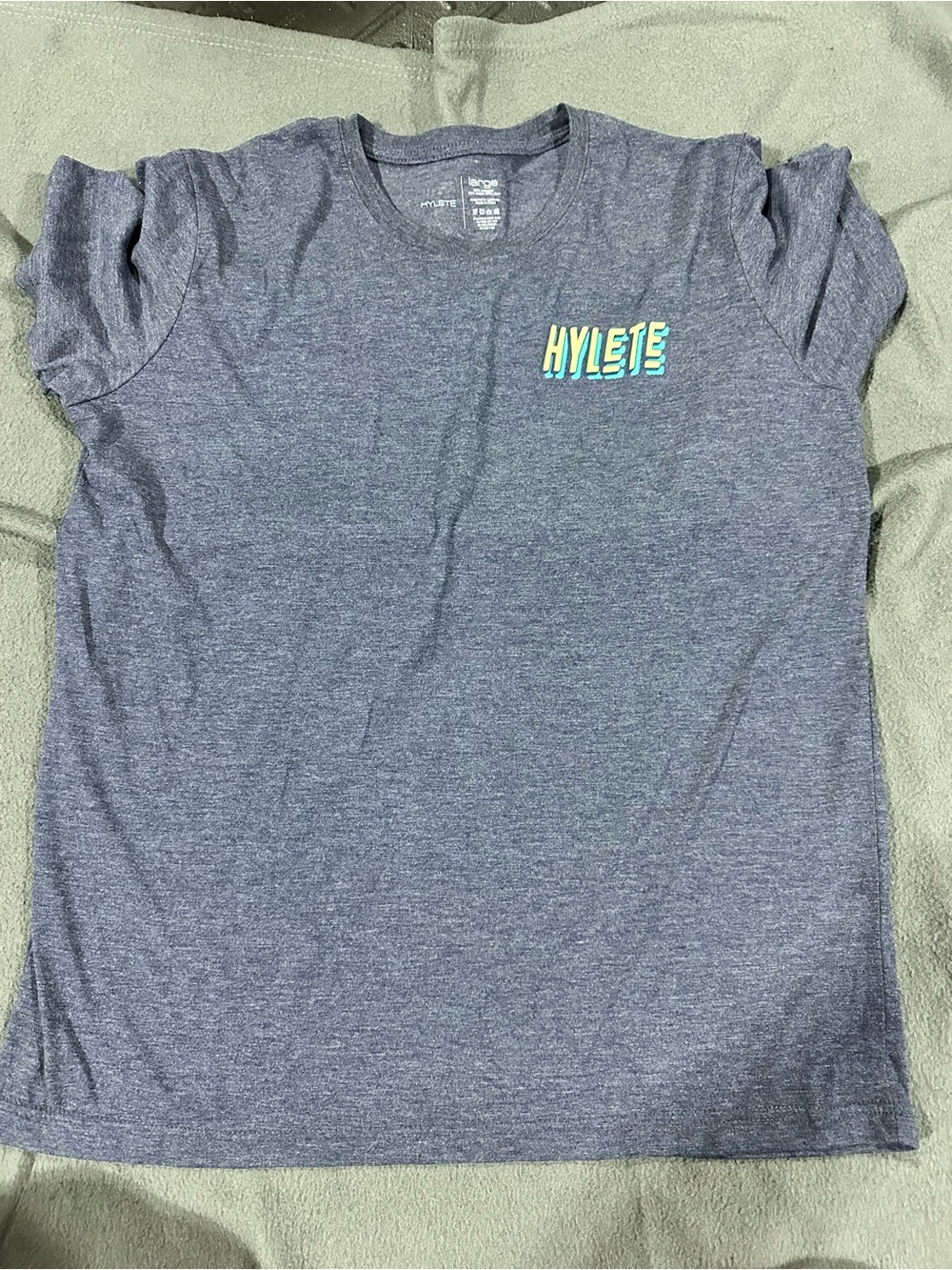 Hylete Heather Navy Tee with Lime & Aqua Logo